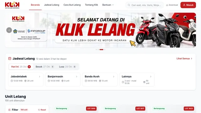 Demo preview: Klik Lelang UI/UX